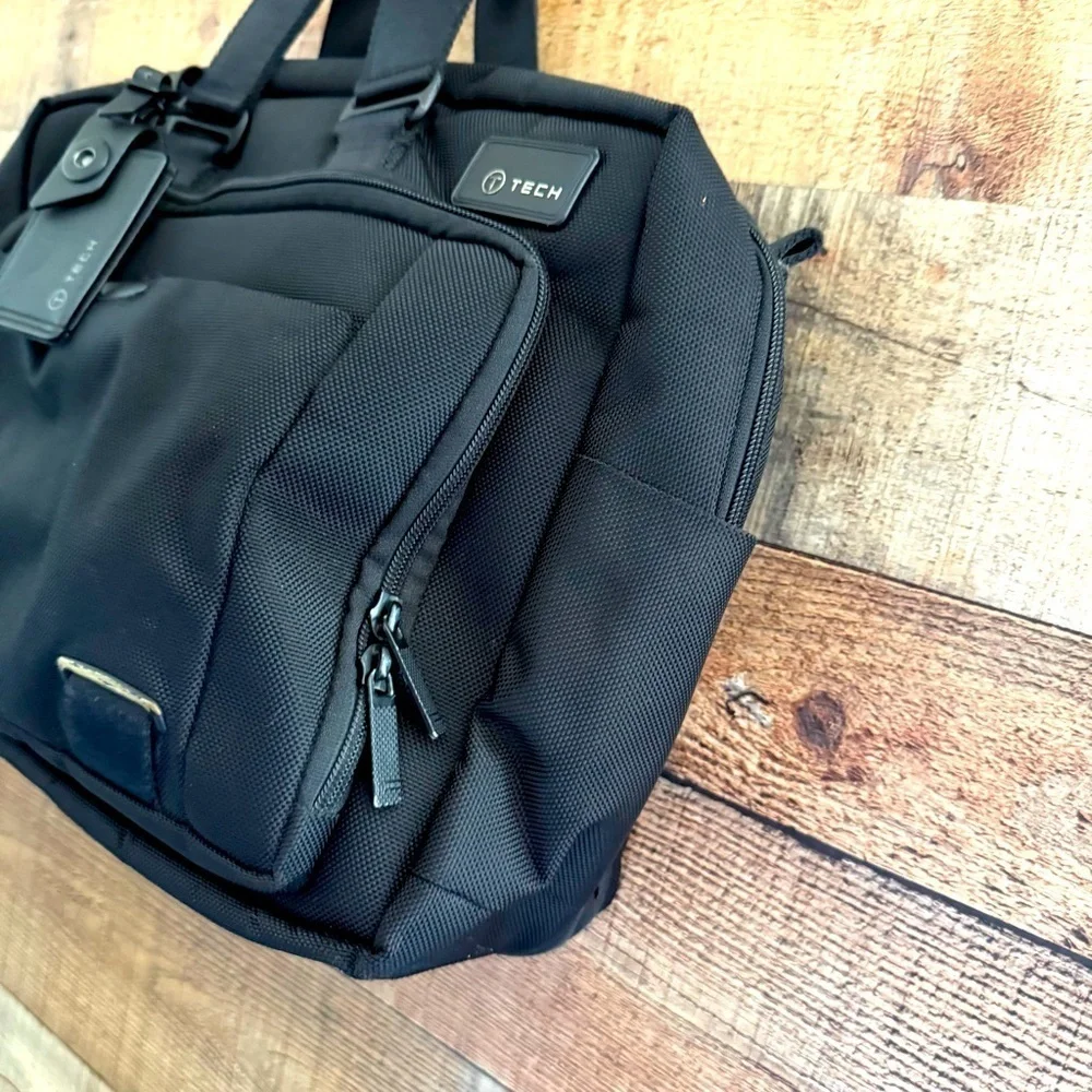 Tumi T-Tech Network T-Pass Expandable Solid Nylon Messenger Briefcase Bag
